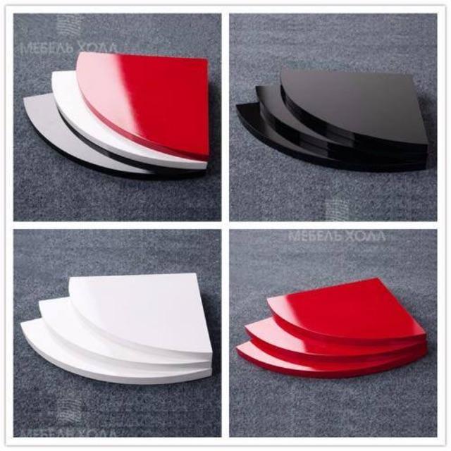 Bộ 3 kệ gỗ treo tường hình quạt 90 độ bo tròn cạnh