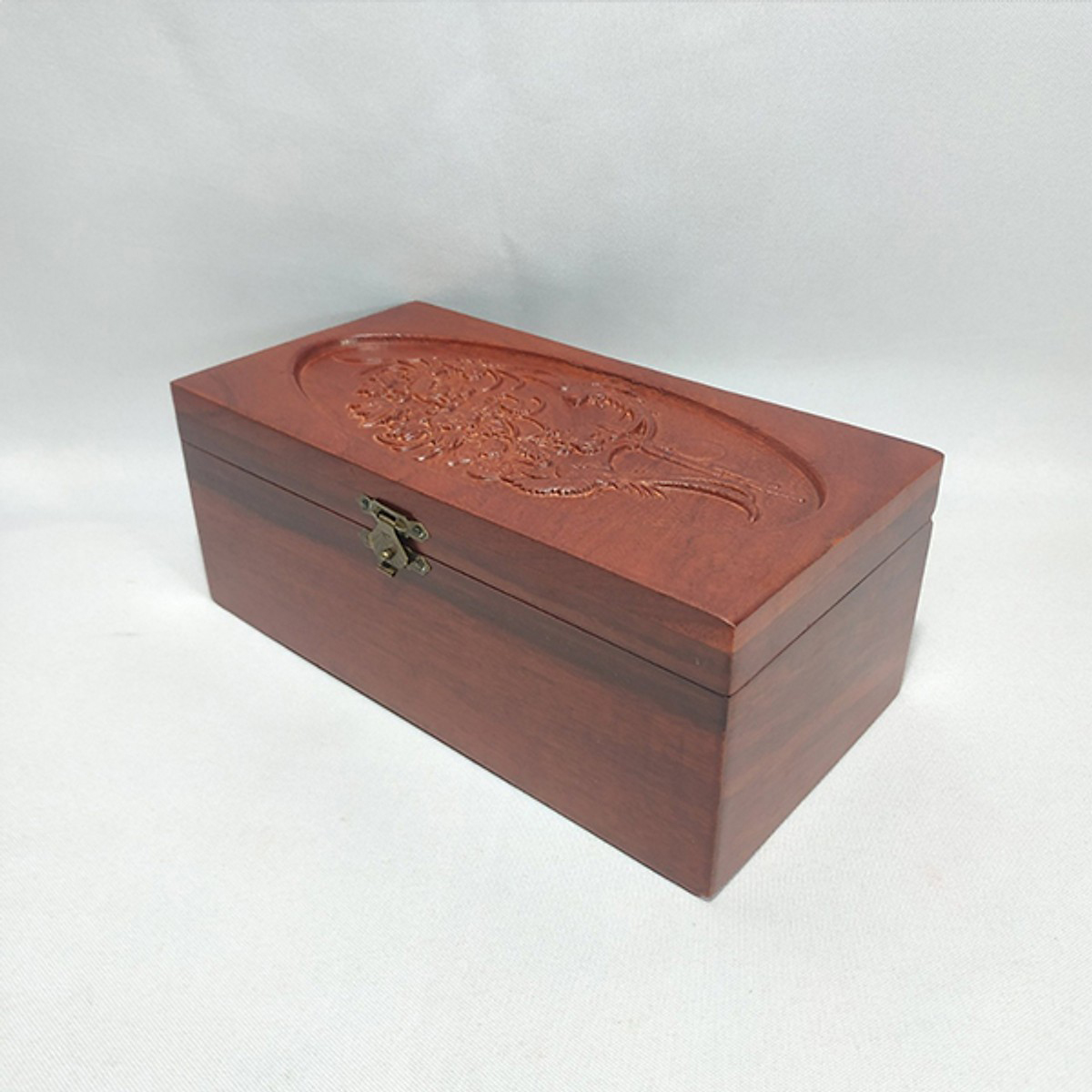 Hộp đựng trang sức - hộp đựng con dấu gỗ hương  trạm khắc hoa văn UK WOOD