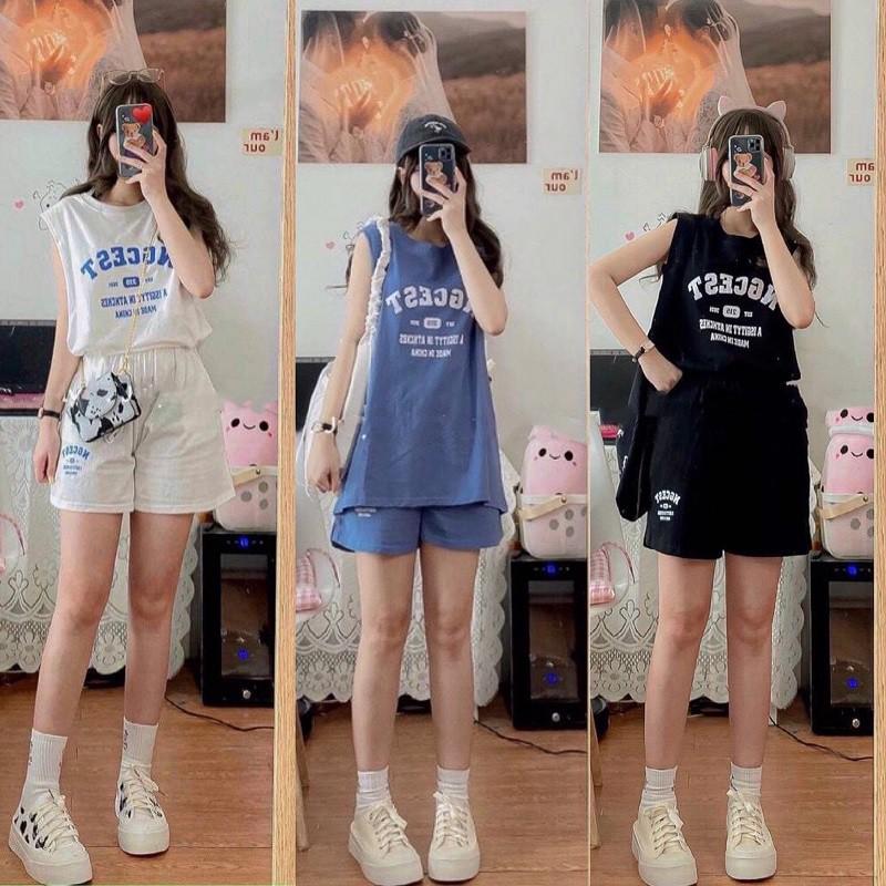 Set tanktop bóng rổ in chữ năng động cá tính