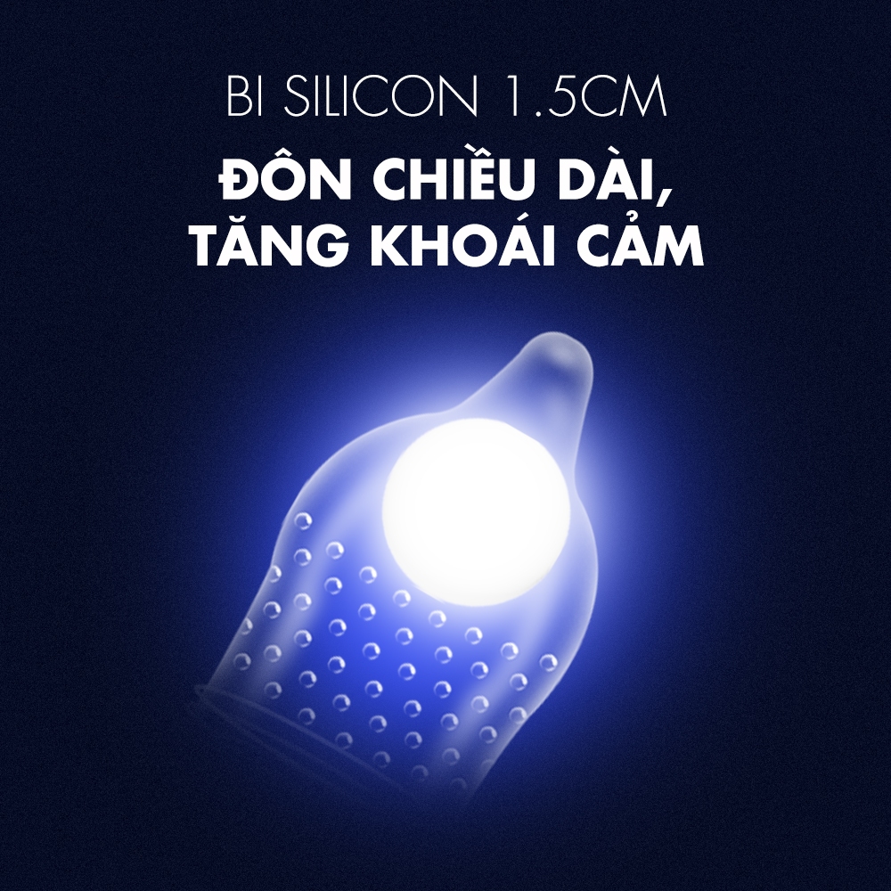 Bao cao su Shell Love Bead - Gân nổi, kéo dài thời gian, bi tăng 1.5cm