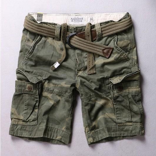 Quần short túi hộp_ngắn( kèm thắt lưng)_dã ngoại - xanh lính