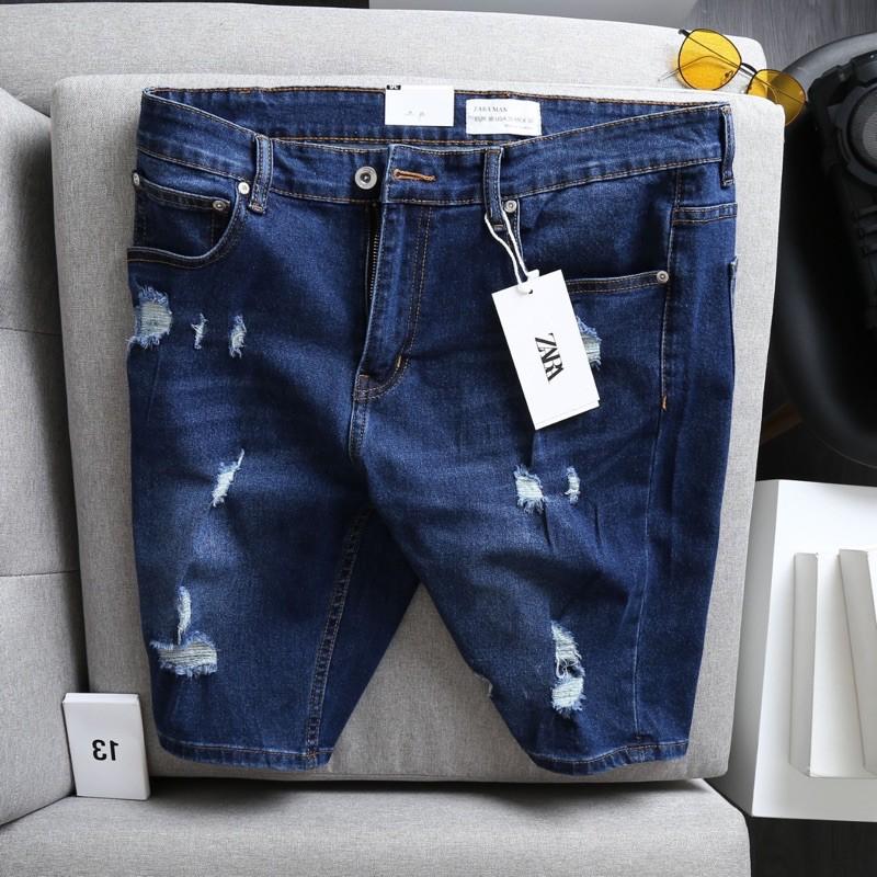 Quần short jean nam rách gối size lớn nhiều màu