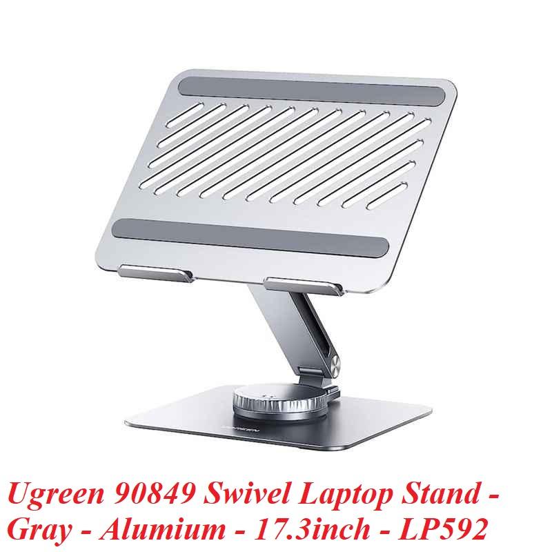 Ugreen UG90849LP592TK 17.3inch thiết kế công thái học xoay 360 độ Giá đỡ máy tính laptop để bàn max 5kg chất liệu hợp kim màu ghi tối - HÀNG CHÍNH HÃNG