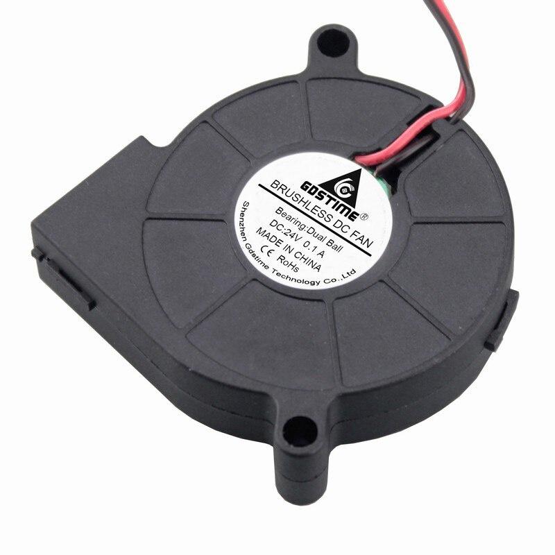 Gdstime 1 PCS 24V 3D Printer 50x50x15mm DC Cooling Blower Fan 50mm x 15mm Dual Ball Bearing 1Meter Wire Brushless Radiator 5015