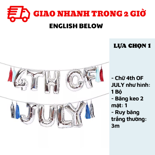 Bộ bóng trang trí tiệc Quốc Khánh Mỹ - 4 of July combo qkm09