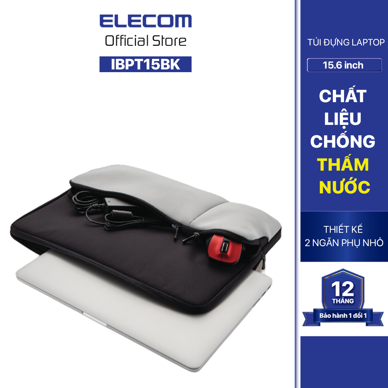 Túi đựng Laptop 15.6inch ELECOM BM-IBPT15BK - Hàng chính hãng