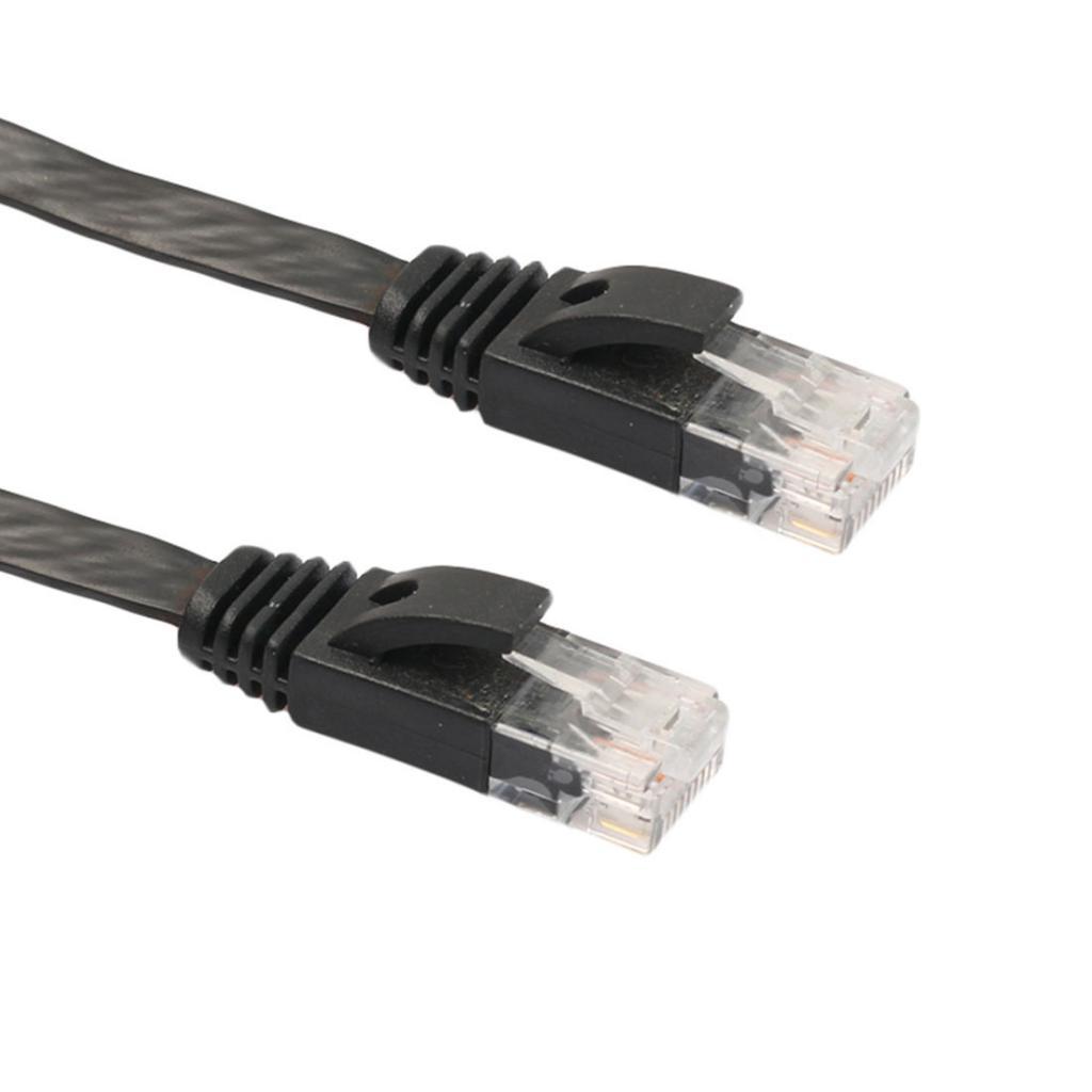 FLAT Ethernet Network LAN Patch Cable RJ45 for PS3// Black 2 Meters