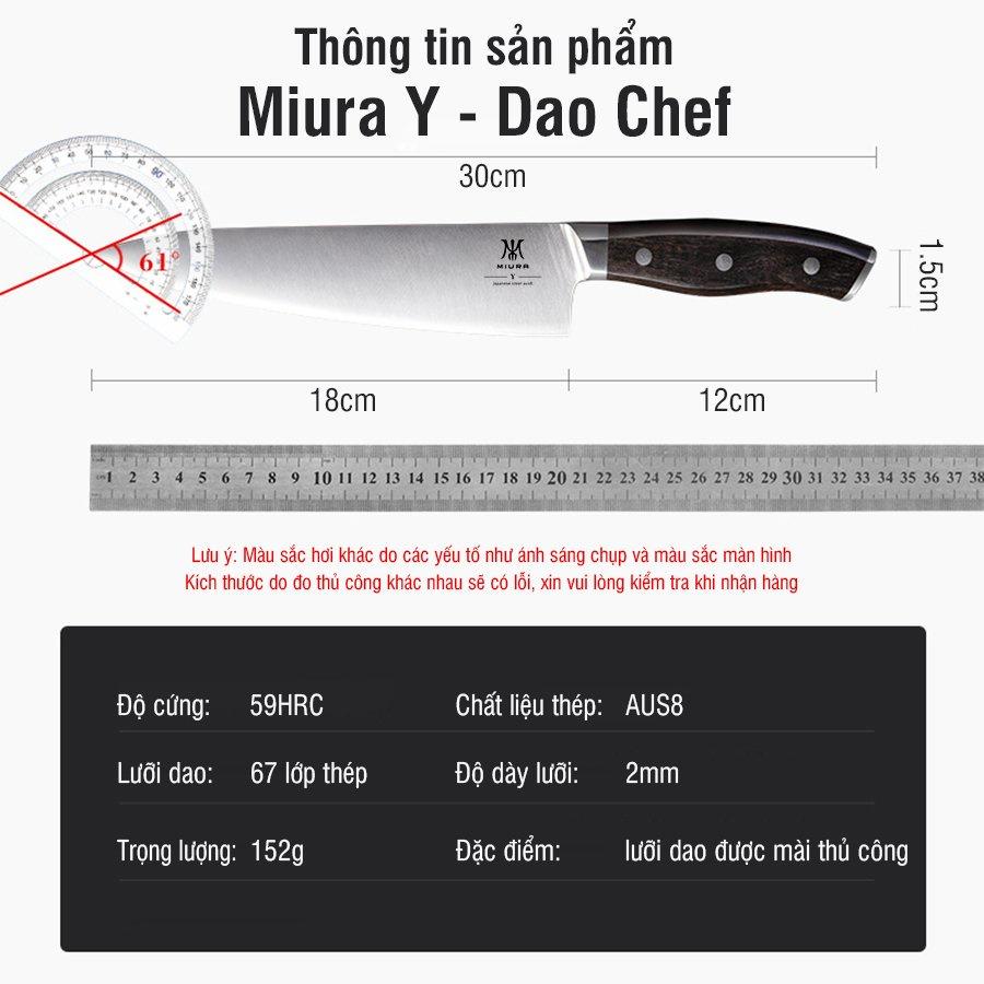 Dao bếp cao cấp MIURA Y Serial – Dao thái thịt cá Chef