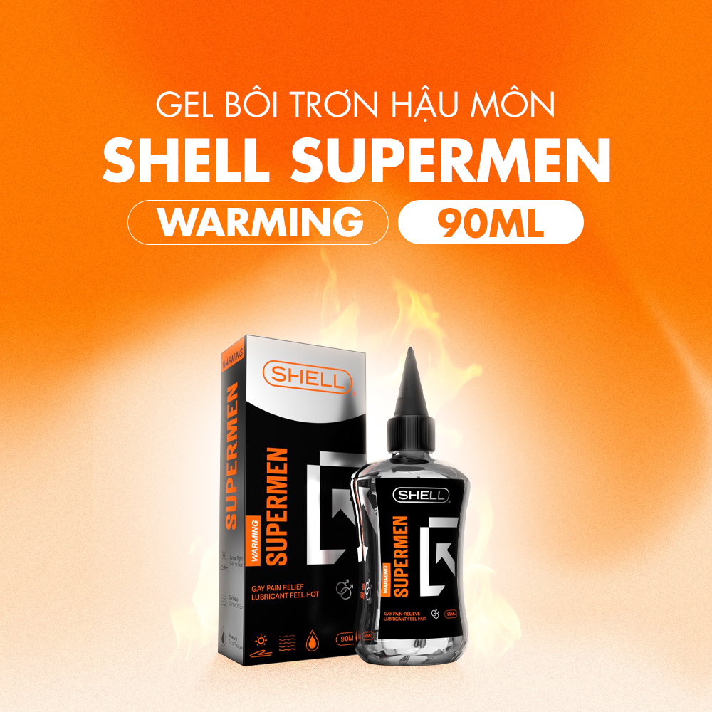 Gel bôi trơn hậu môn nóng ấm - Shell Supermen Warming - Chai 90ml