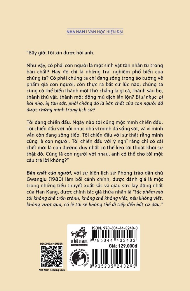 Bản Chất Của Người (Tái Bản 2024) - Han Kang
