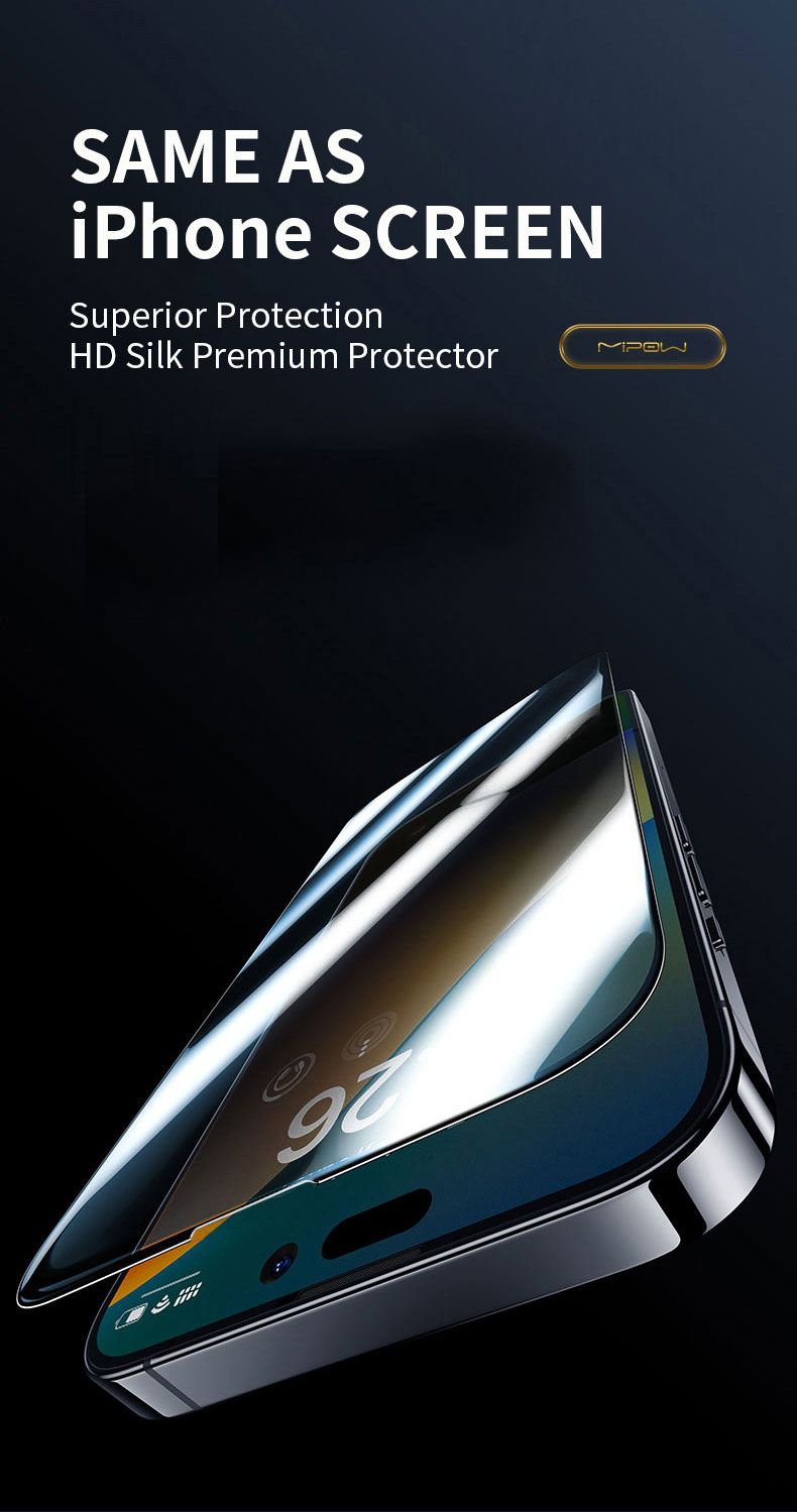 Miếng Dán Cường Lực MIPOW KINGBULL Chống Nhìn Trộm Dành Cho iPhone 14 ProMax / 14 Pro / 14 Plus / 14 - Hàng Chính Hãng