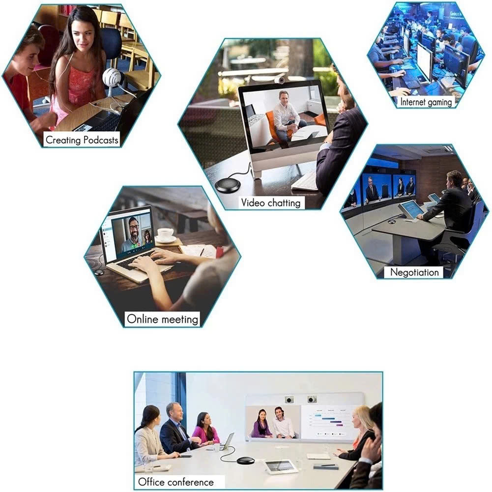 Micro thu âm đa hướng 360 độ để bàn dùng cho họp hội nghị trực tuyến chân cắm 3.5mm - hàng nhập khẩu