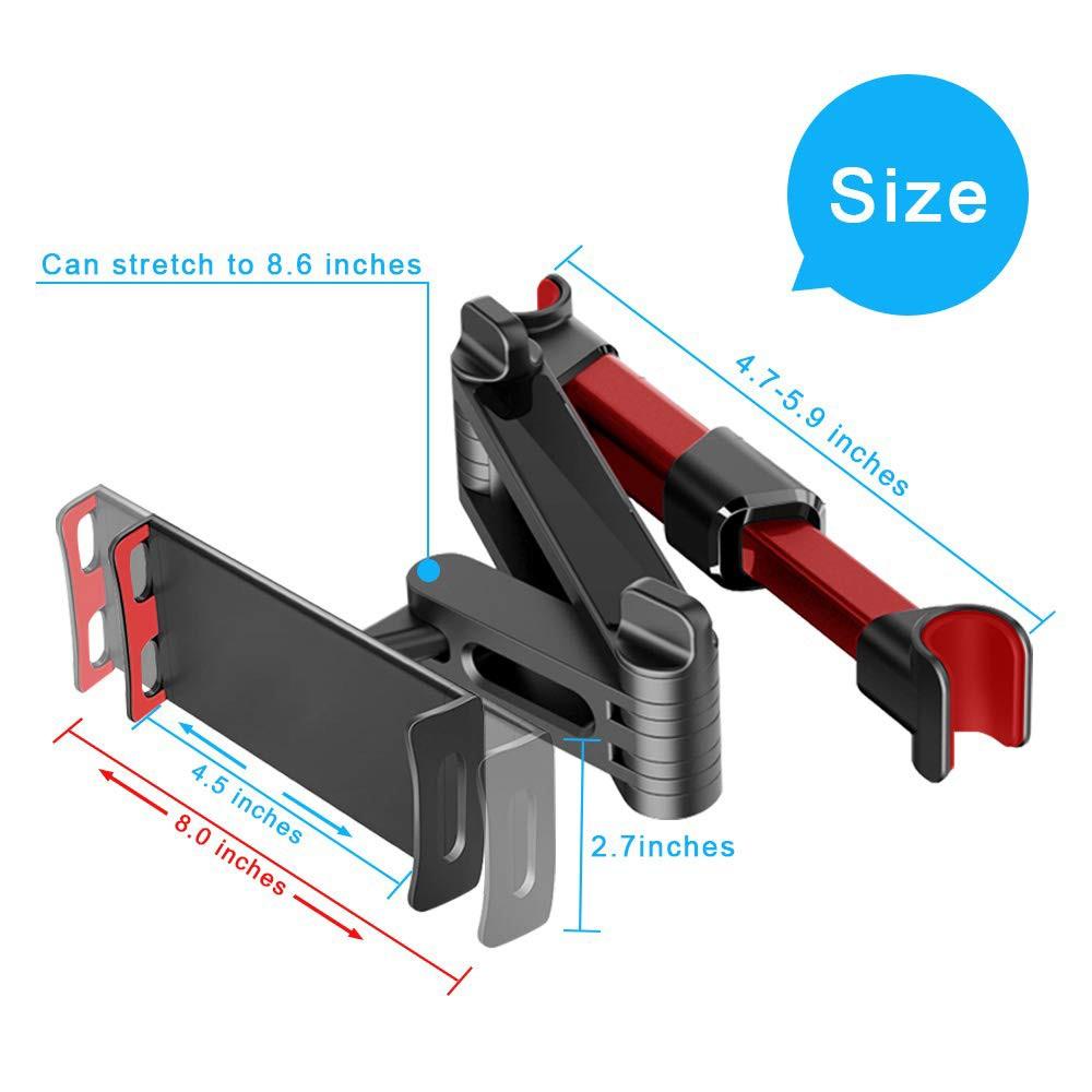 Giá đỡ điện thoại/máy tính bảng gắn lưng ghế xe hơi có thể điều chỉnh