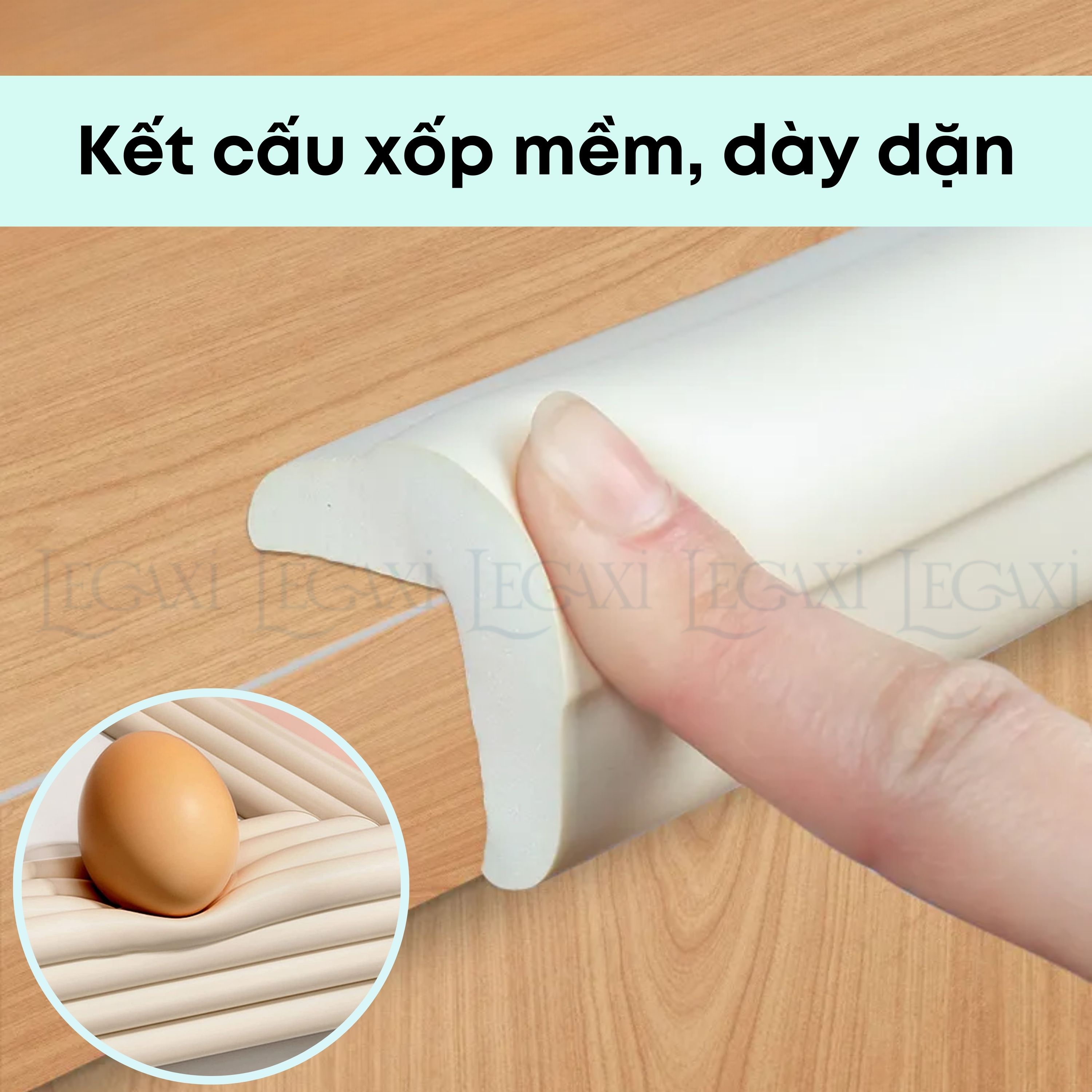 Cuộn Xốp Dài 2 Mét Bọc Cạnh Bàn Chữ U-W-V, Miếng Dán Bịt Góc Tường Chống Va Chạm An Toàn Cho Bé Legaxi