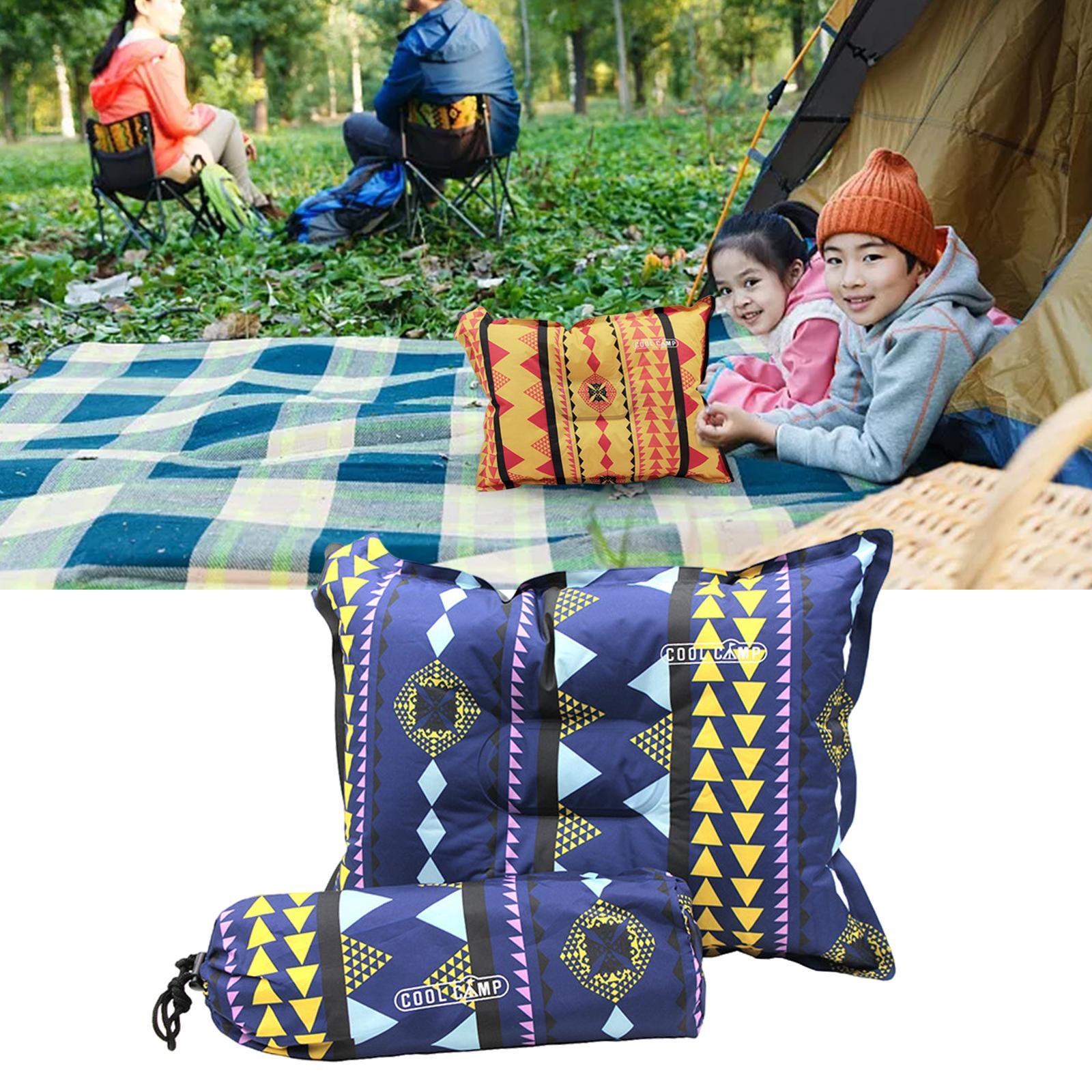 Colorful Inflating Travel Camping Pillow with Storage Bag