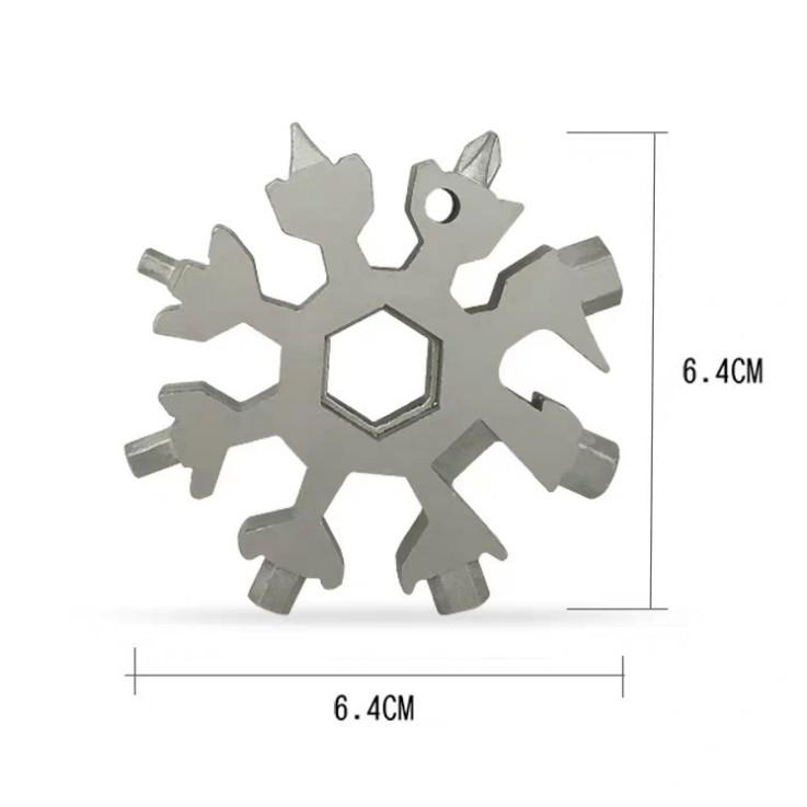 Cờ lê lục giác đa 19 in 1 hình bông tuyết đa năng tích hợp cờ lê, đầu lục lăng, cờ lê sửa xe, tua vít, dụng cụ mở nắp