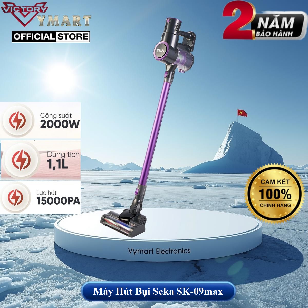 Máy Hút Bụi Cầm Tay SEKA SK-09MAX PLUS Nâng Cấp Toàn Diện, Hút Bụi Lau Sàn, Tự Động Làm Sạch Con Lăn - Hàng Chính Hãng