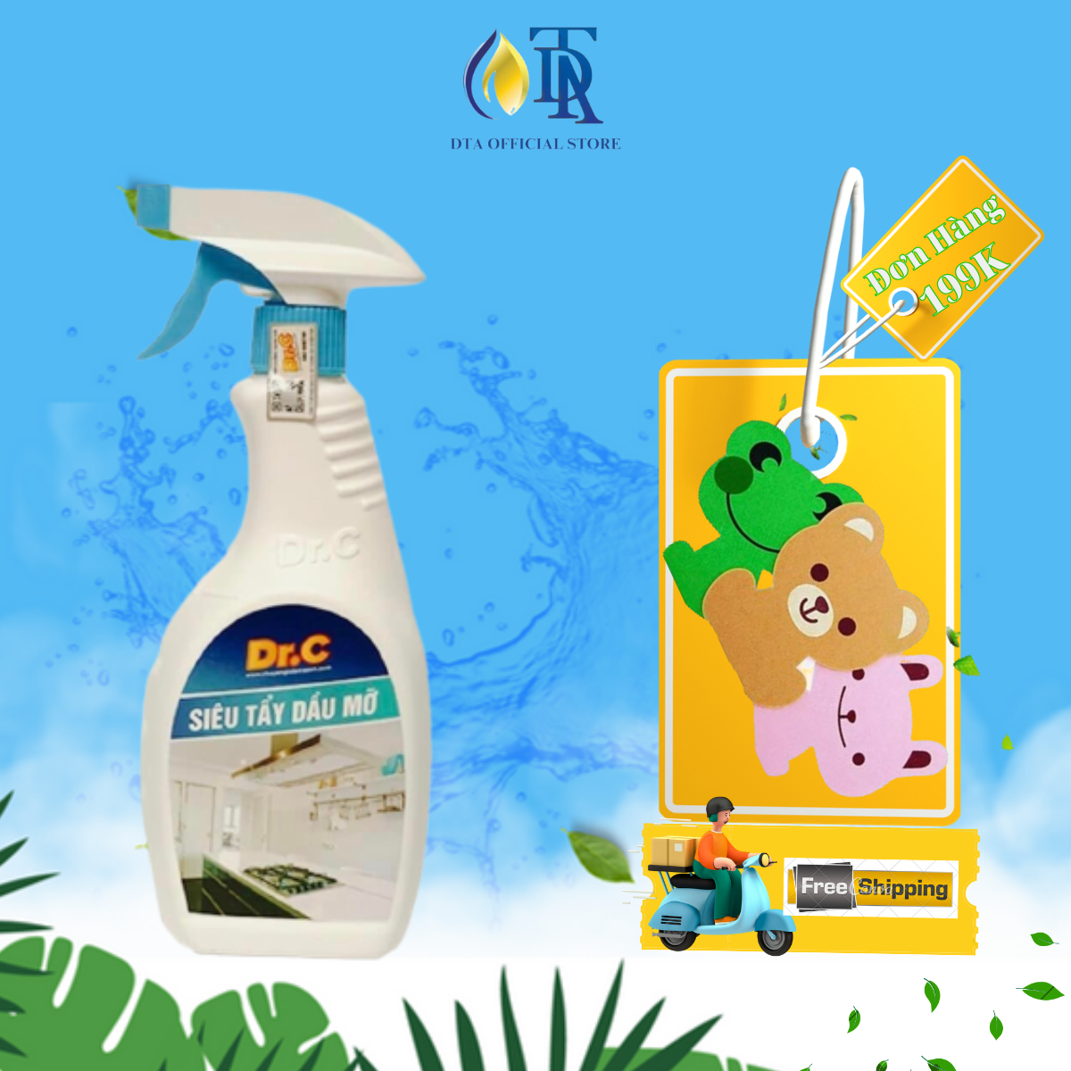 Nước Lau Bếp Đa Năng,Tẩy Xoong Nồi Siêu Sạch,Tẩy Dầu Mỡ Nhà Bếp,Tẩy Dầu Mỡ Máy Hút Mùi,Tẩy Bếp Từ Bếp Gas Dr.c 500ml