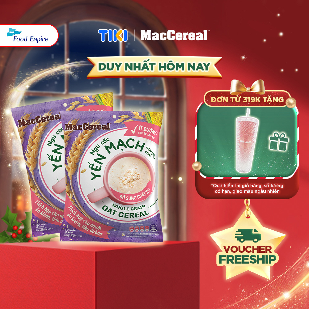 Combo 2 túi Bột Ngũ Cốc Dinh Dưỡng Ít Đường - MacCereal (túi 20 gói x 28g)