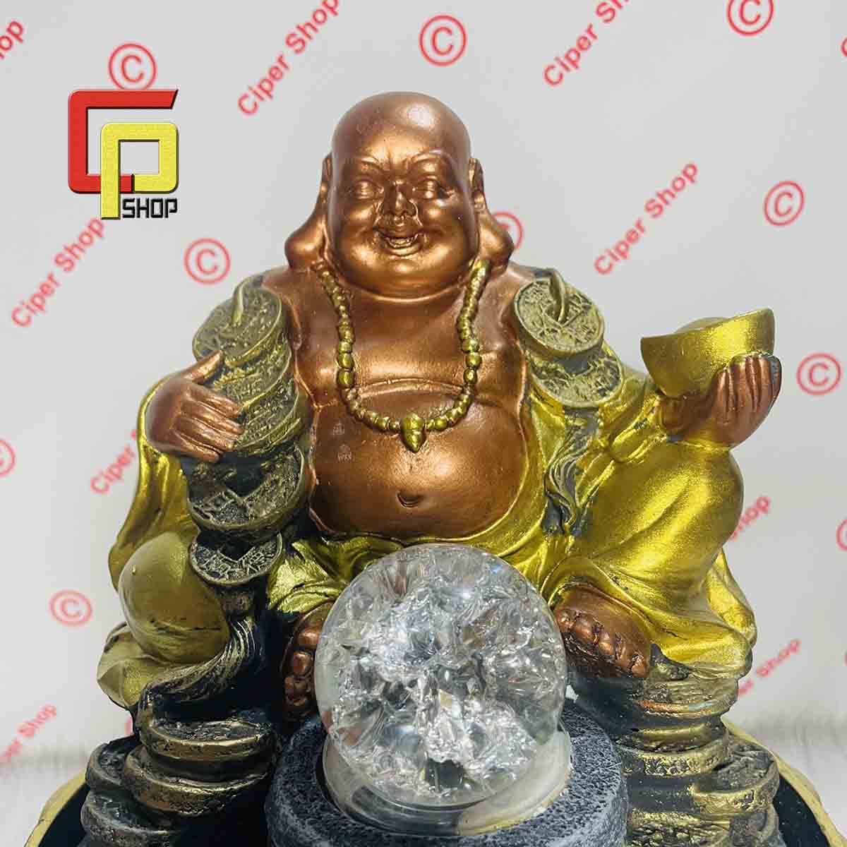 Thác nước Phong Thủy mini - Mẫu Phật Di Lặc