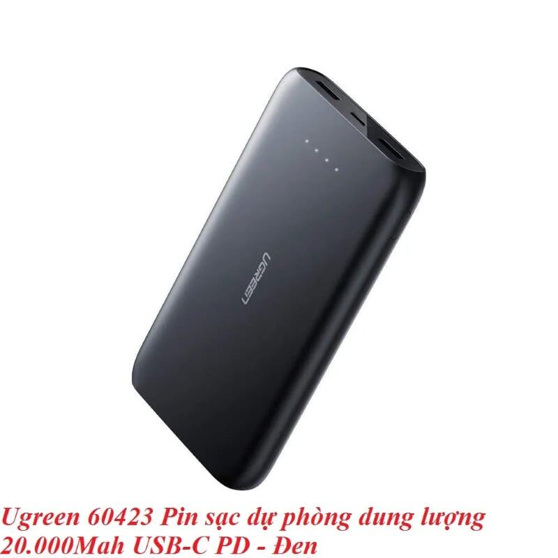 Ugreen UG60423PB132TK Màu Đen Pin sạc dự phòng dung lượng 20000Mah USB-C PD - HÀNG CHÍNH HÃNG