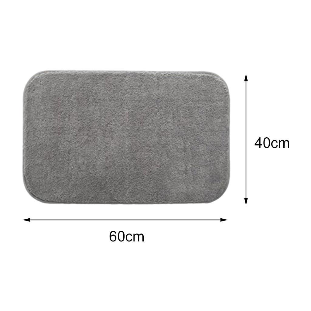 Soft Bathroom Rugs Water Absorbent Non Slip Bath Shower Mat Grey 40x60cm