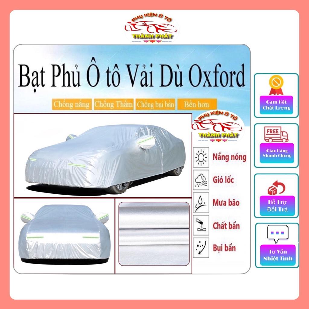 Bạt trùm che phủ bảo vệ ô tô xe hơi vải dù Oxford nano bạc cao cấp siêu bền chống xước, chống nắng nóng, chống cháy