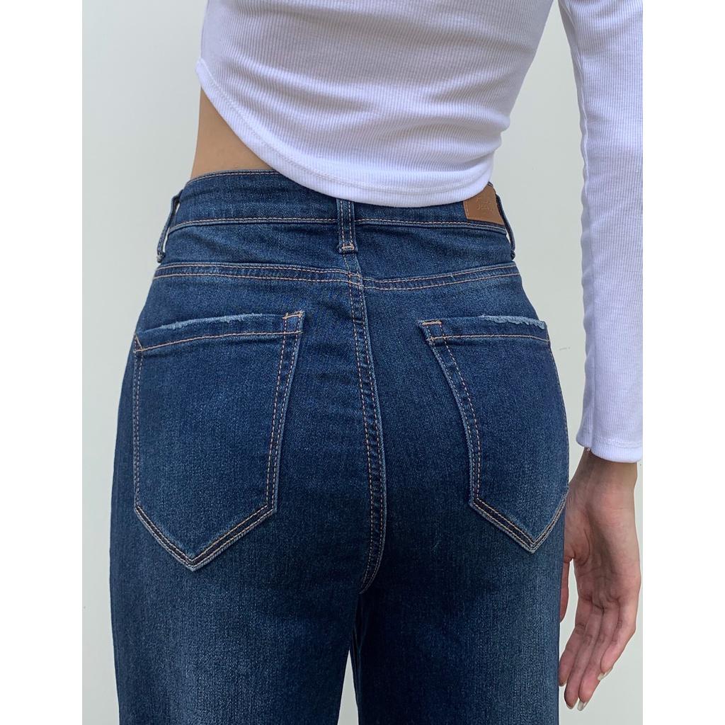 Quần Jeans Nữ Ống rộng  WWID003D ALE JEANS - Xanh đậm thả lai