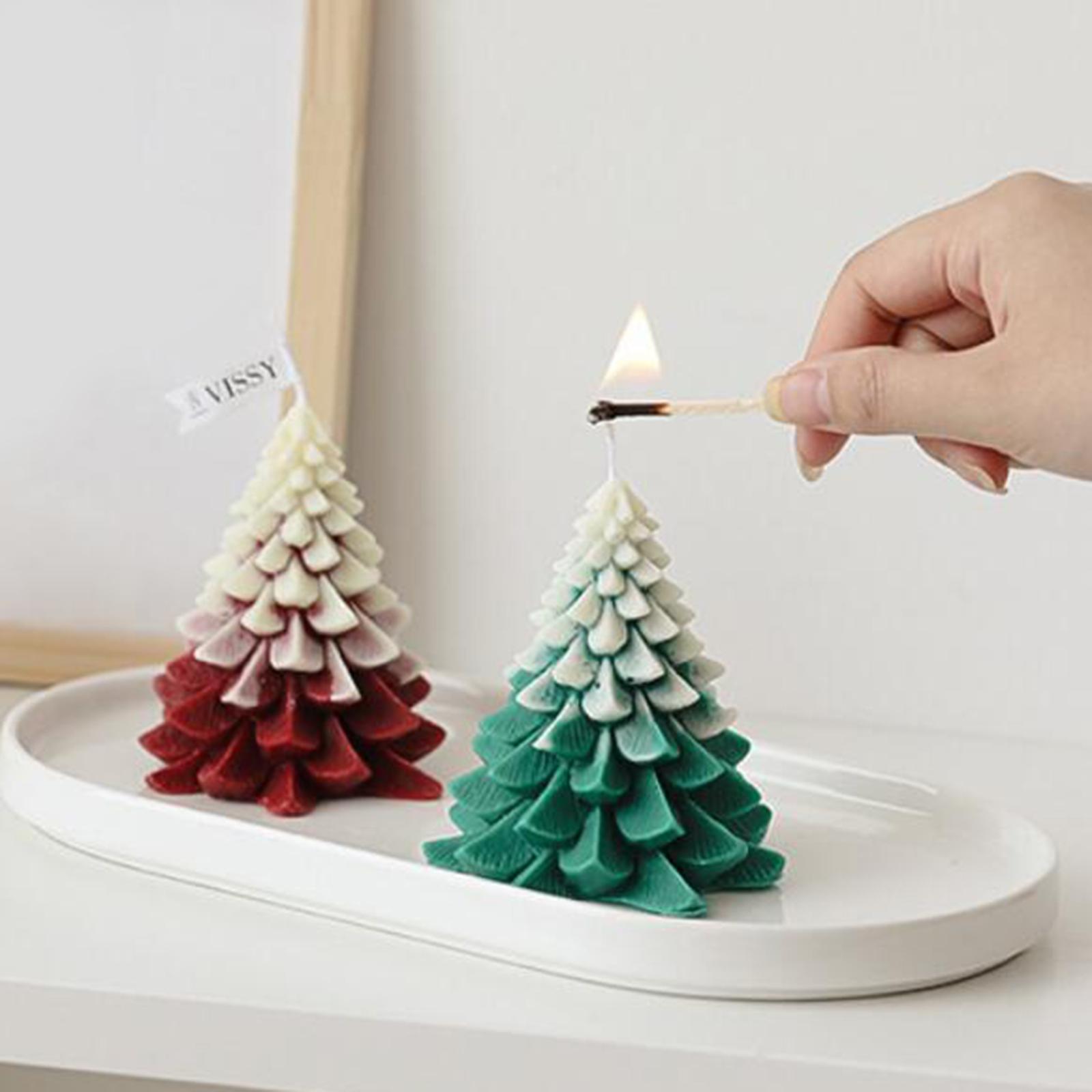 2PCS Christmas Tree Scented Candle Halloween Bar Home Decorative Photo Props