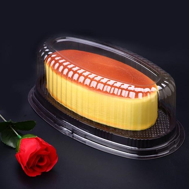 50 Hộp F70 Oval Đế Đen Đựng Flan Cheese - Bánh Bò Thốt Nốt