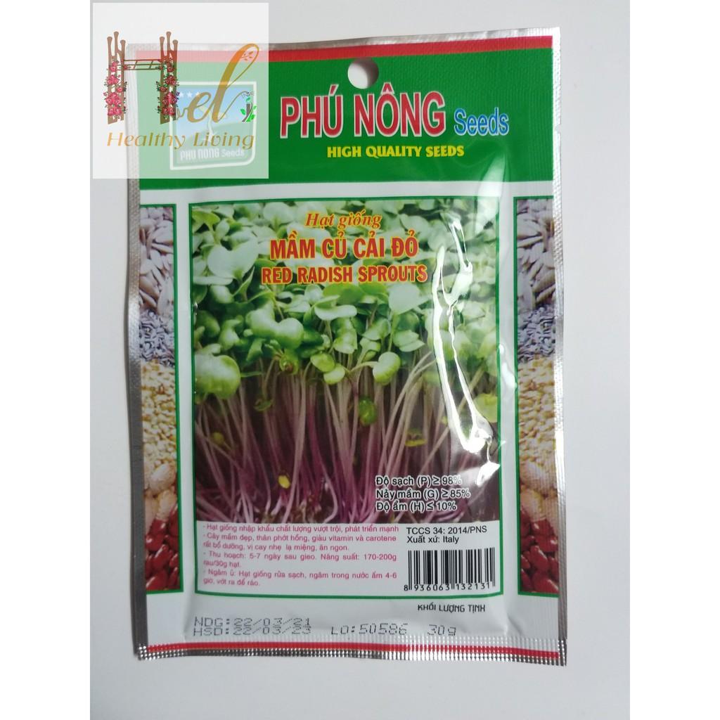 PN - Hạt giống Mầm Củ Cải Đỏ 30G - Trồng Rau Xanh Rau Sạch Organic Bằng Đất Sạch, Mùn Dừa Và Phân Bón Hữu Cơ