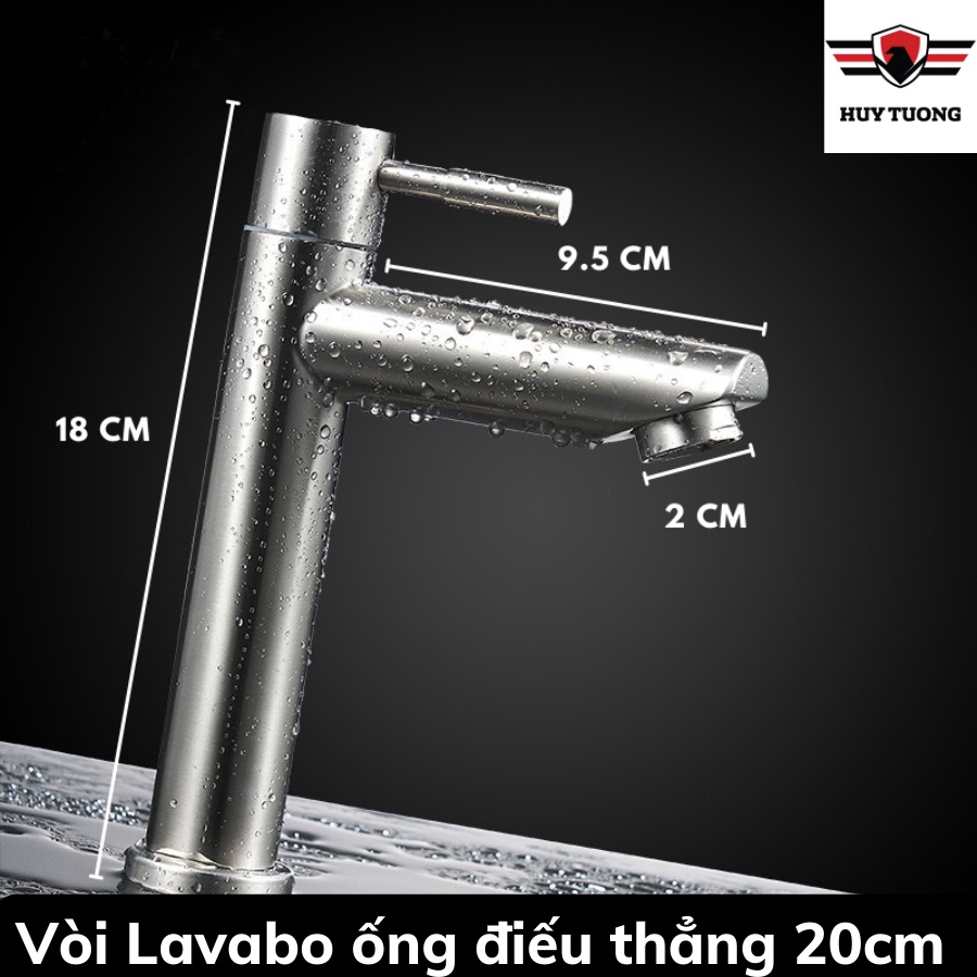 Vòi Rửa Mặt Lavabo Lạnh 100% inox 304 Vòi Nước Rửa Tay sang trọng đặt trên thành Lavabo không rỉ cao cấp - Huy Tưởng