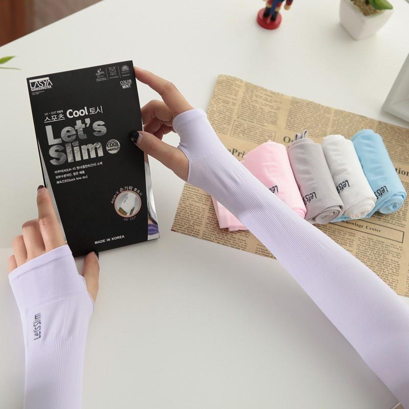 Găng tay chống nắng Hàn Quốc xỏ ngón Let's Slim đi chơi, đi xe máy ,chống nắng hiệu quả