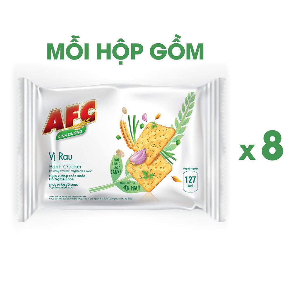 Combo 2 Hộp Bánh Dinh Dưỡng AFC Vị Rau và Vị Lúa Mì