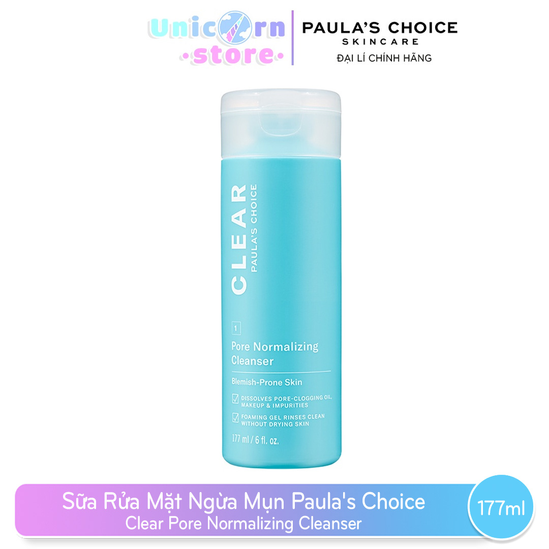 Sữa rửa mặt trị mụn và se khít lỗ chân lông Paula’s Choice Clear Pore Normalizing Cleanser 177 ml