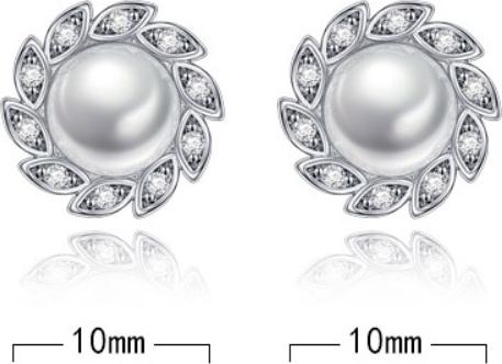 Bông tai ngọc nụ viền đá zricon BHBT250