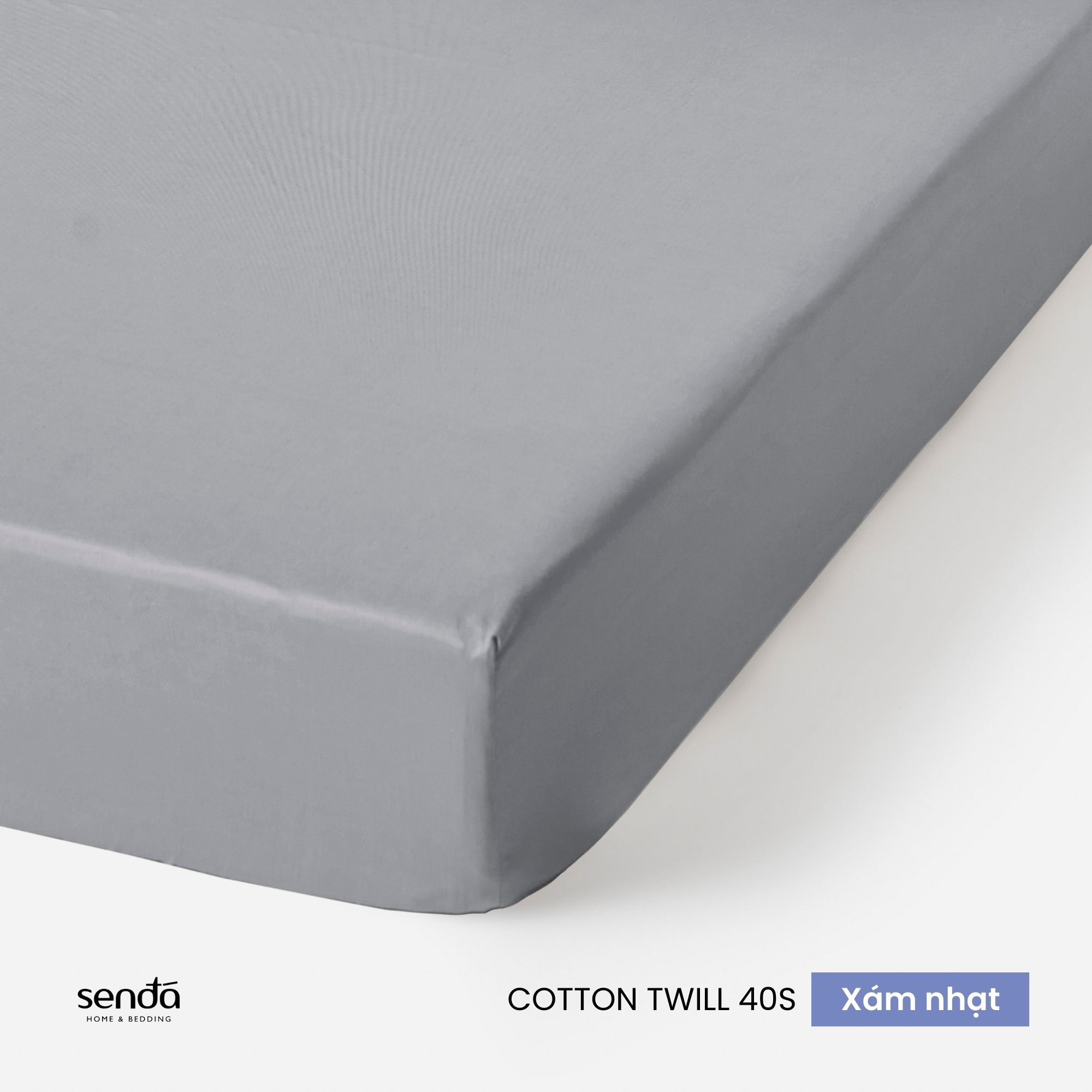 Ga giường 1m4 Cotton Twill Hàn Quốc Sen Đá Home Bedding cao cấp trơn màu, drap bo chun trải nệm, ra đệm 1m4x2m 1m4x1m9