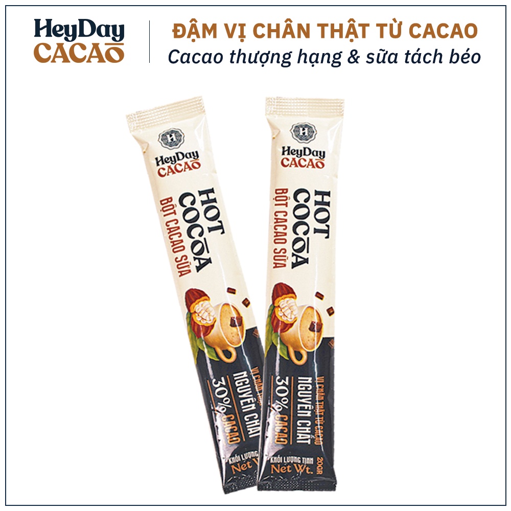 Bột Cacao Sữa gói tiện lợi 20g - Đậm vị chân thật từ cacao nguyên chất