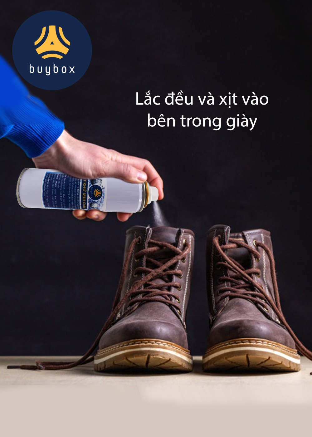 Xịt khử mùi giày ngăn ngừa vi khuẩn và ngăn mùi hôi, mùi khắm giày - buybox - PKBB61