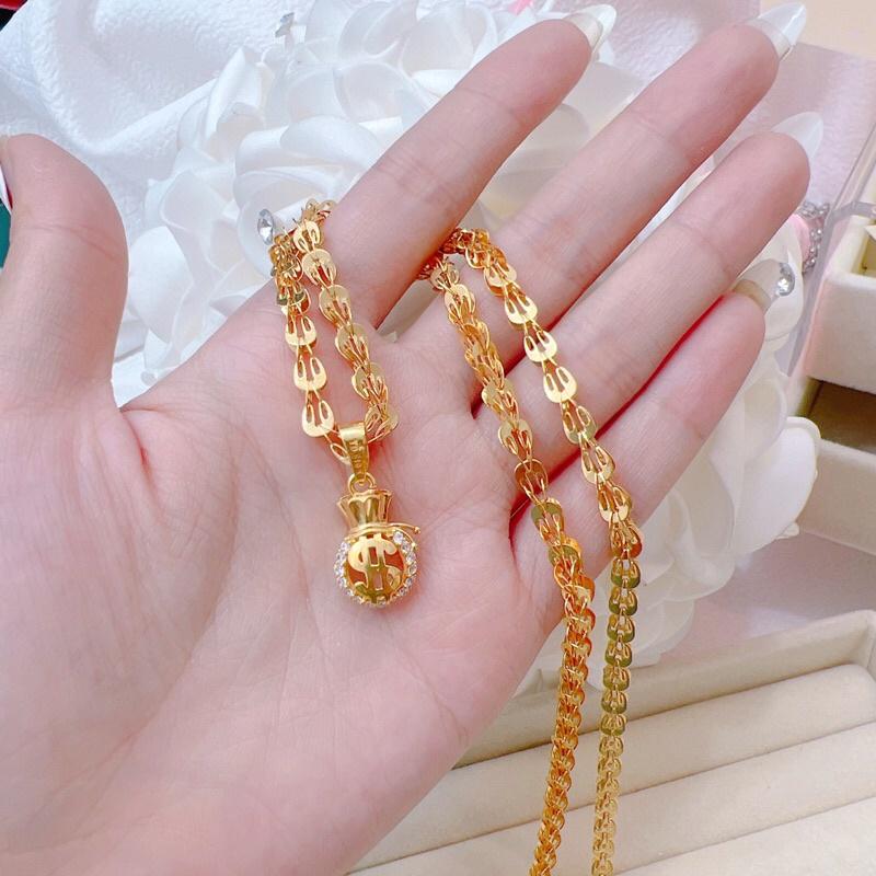 Dây chuyền đuôi phụng kèm mặt túi tiền cam kết không đen không gỉ