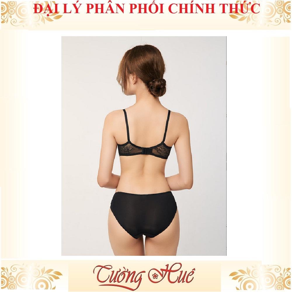 Áo lót nữ Marguerite-Paris 31115 trơn mút mỏng lưng ren bảng to.