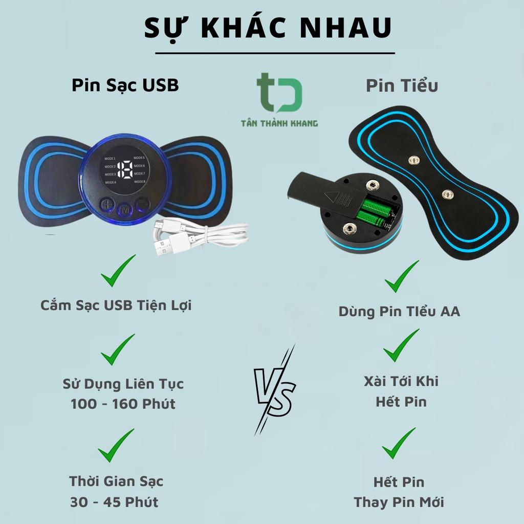 Miếng Dán Massage Xung Điện Có Sạc USB Giảm Nhức Mỏi Hiệu Quả, Thư Giãn