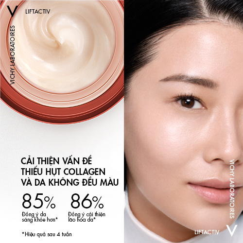 Kem dưỡng sáng da,mờ thâm nám ban đêm Vichy Liftactiv Collagen Specialist Night 50ml
