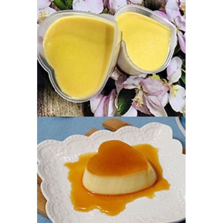 Bộ 50 Khuôn Làm Bánh Flan Rau Câu Sữa Chua Hình Trái Tim Có Nắp