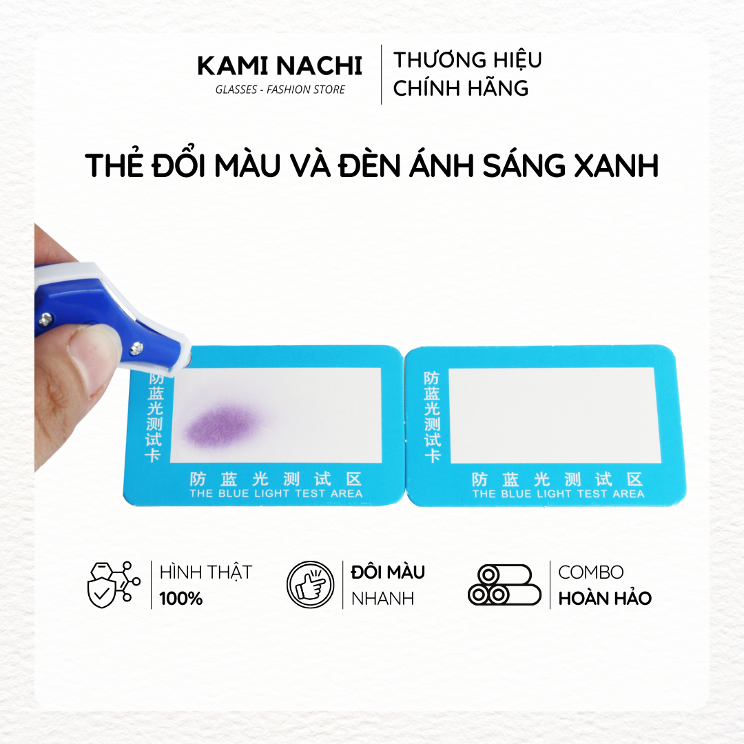 Bộ thẻ đổi màu và đèn kiểm tra ánh sáng xanh KAMI NACHI