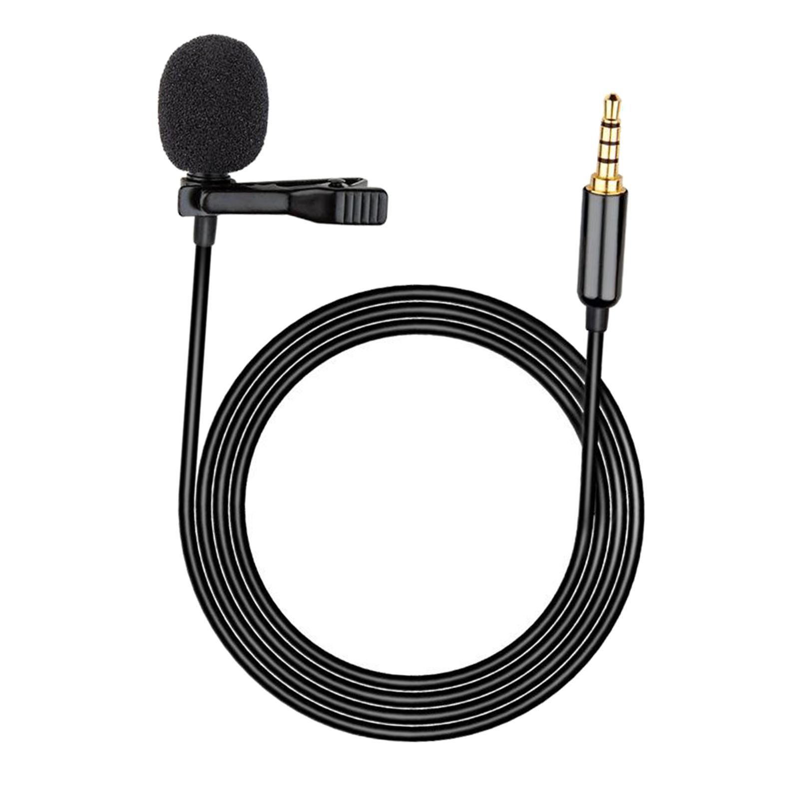 Neck Lapel Microphone 3.5mm Condenser Noise Canceling Lavalier Microphone