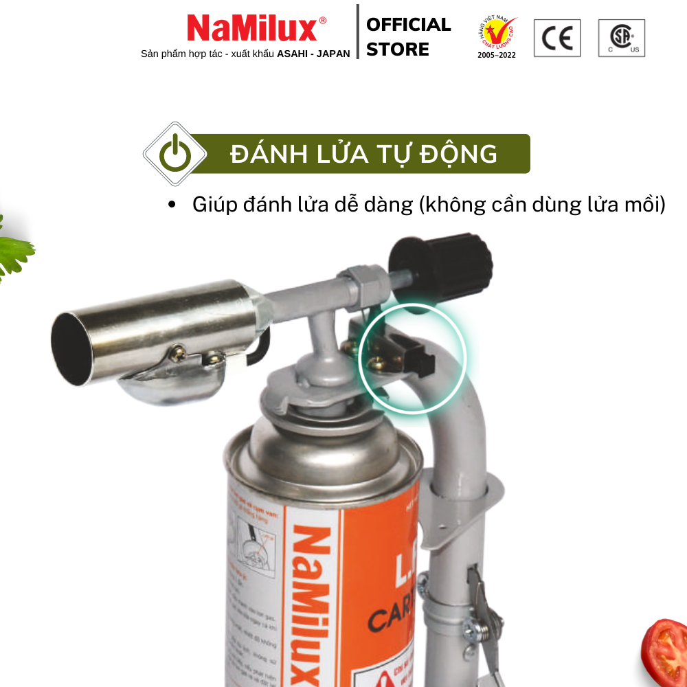 Đèn Khò Gas Đa Năng NaMilux │Có Hệ Thống Đánh Lửa Tự Động│Công Suất 3.0 Kw│Hàng Chính Hãng