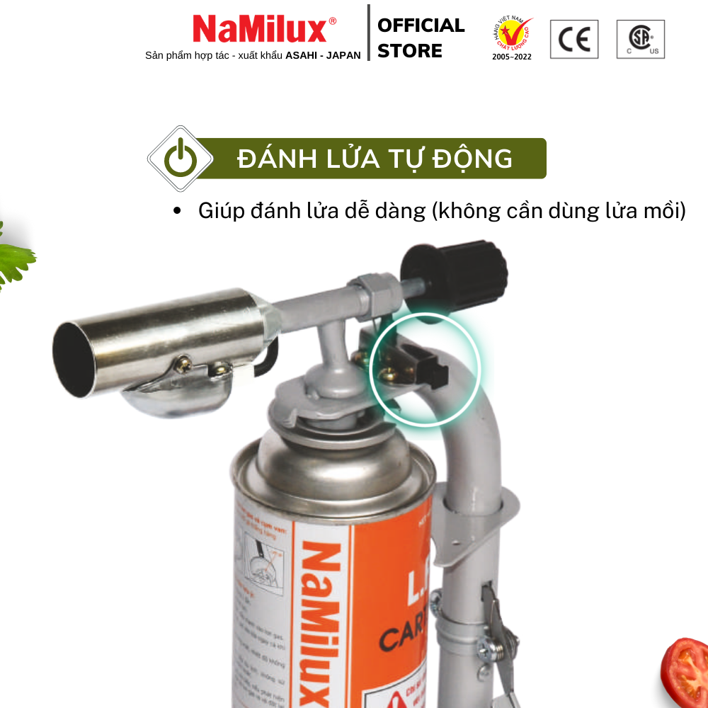 Đèn Khò Gas Đa Năng NaMilux (Đèn Khò Đế)│Có Hệ Thống Đánh Lửa Tự Động│Công Suất 3.0 Kw│Hàng Chính Hãng