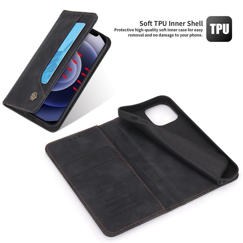 Samsung Phone Case A11 A21 A21S A31 A40 A41 A51 A60 A70 A71 Flip Magnetic Leather Case