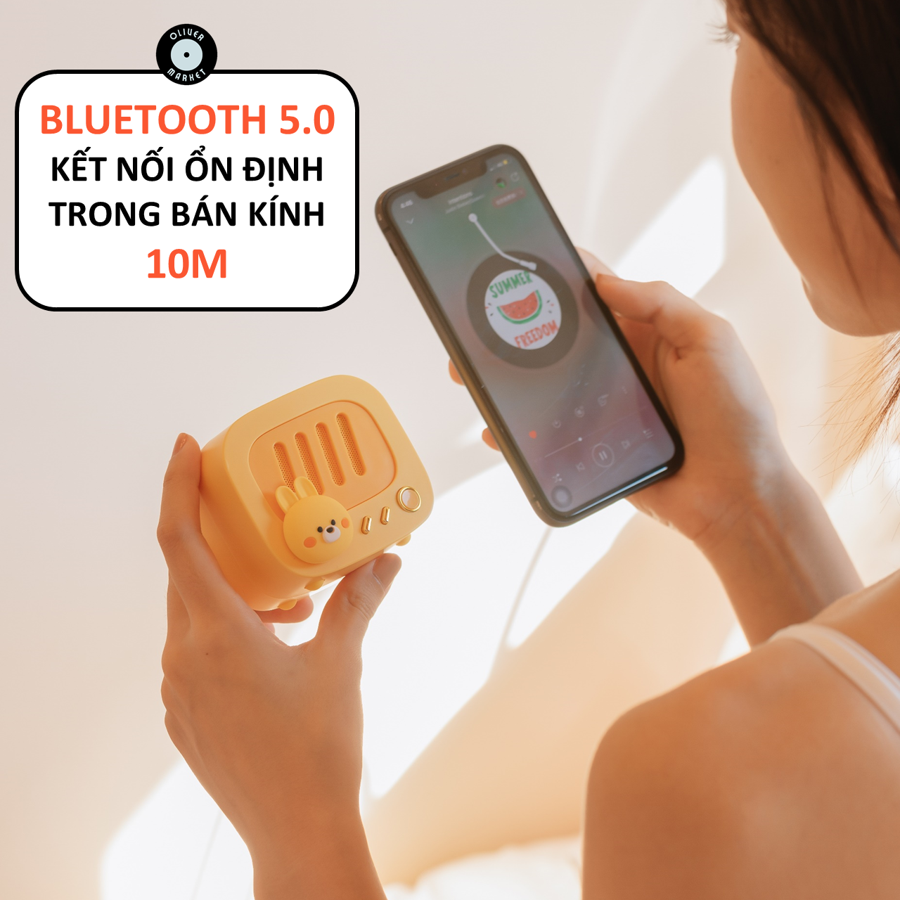 Loa Bluetooth Hình Thú OLIVER X18 Loa Bluetooth Mini Hoạt Hình Dễ Thương Trang Trí Bàn Học Bàn Làm Việc Đồ Decor Phòng Ngủ Dễ Thương Có Dây Treo Tiện Lợi